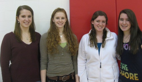 amesbury-sisters-1-22-09 Dana and Deryn Zahoruiko with teammates Meaghan and Morgan Sydlowski