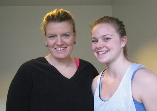 barriann-lorenzo-and-taryn-oconnell-1-29-09 Georgetown coach BarriAnn Lorenzo with star senior Taryn O'Connell