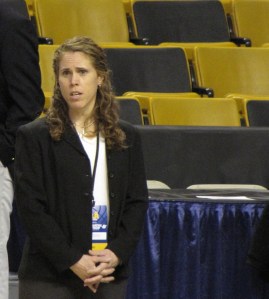 Is this woman a sideline commentator?