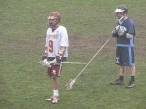 Andrew Sokol (#9) and his "shadow" Bert Comins.