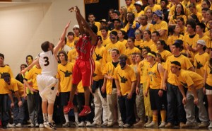 ancc Luis Puello shoots over Jack Kieckhafer 2-17-11