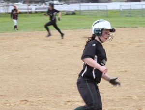 pene Megan Haley rounds 3b on Bernadette Corrado triple 5-11-11