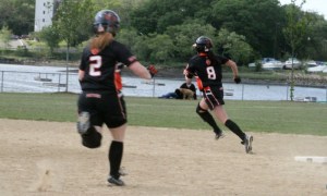 anbe Aimee McKenna (#2) doubles pinch runner Alex Coults (#8) to 3rd in 5th 6-3-11