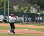 pine Bill Pettingell hits fungoes 6-18-11