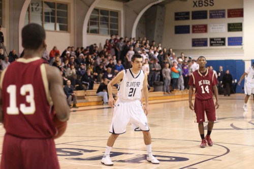 bost A7 Steve Haladyna plays backcourt defense