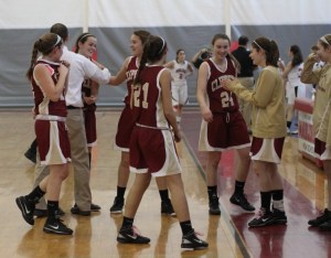nema A6 Beth congratulated by team after 1000th point