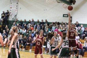 nepe A3 Beth Castantini shoots over Tori Lane