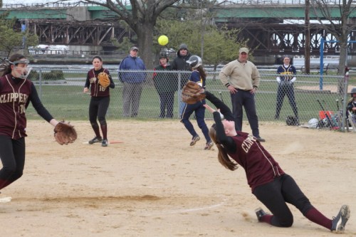 lyne A2 Beth Castantini moves in to catch deflection