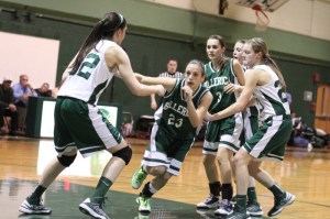 Brittany Lomanno (10 points) looks to get open
