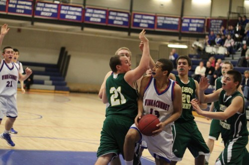 No shot available for Rich Ruffin of Winnacunnet late in the game