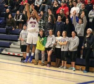 Rich Ruffin gets an open look in front of the Warrior student section