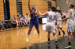 Chuckearah Johnson finishes a hook shot