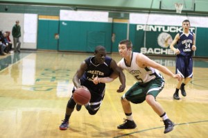 Gbah Dualu (22 points) defended by Ryan Kuchar (19 points)