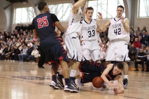 Tyler Nelson hits the floor