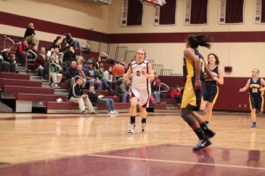 Andrea Terranova (8 points) looks for an opening