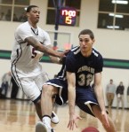 Chris McCullough pushes Gabe Levin (20 points)