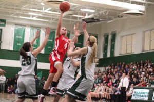 Nicole Femino (17 points) gets down the lane