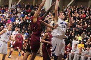 Danny Connors (13 points) inside for two