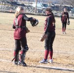 Catcher Lauren Bean and pitcher Victoria Allman