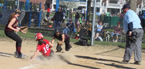 Amanda Schell (#16) had five hits, 5 RBI, and scored four times for Amesbury