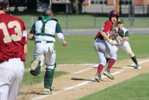 Scott Webster caught in a rundown