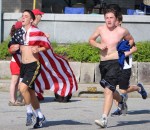 Seth Shimberg wears the flag