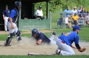 Nate Bertolino slides in with the fifth ME run