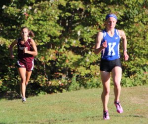 Laura Broderick (K) is ahead of Bethanie Knighton in the early going