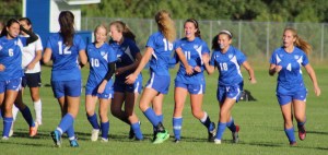Natasha Staples (#11) after scoring for Kennebunk
