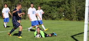 Mike Rust makes a save