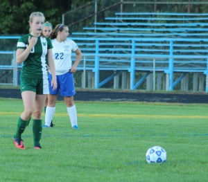 Arianna Giguere lines up a penalty kick