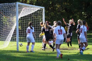 Emily Evans (2) celebrates her goal