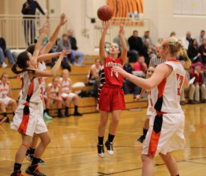 Amanda Martin (11 points) takes a shot