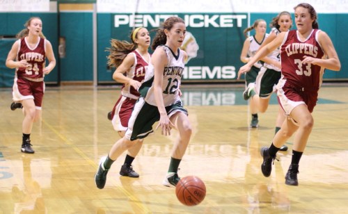 Kelsi McNamara (22 points) on the break