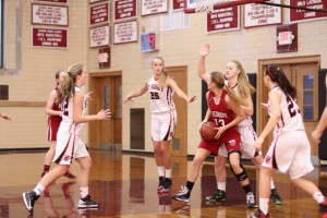 Carli Citrano (13 points) looks for an opening