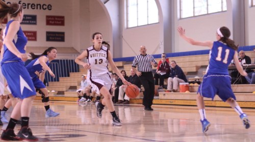 Michaela Martin (18 points) sees an opening to the basket