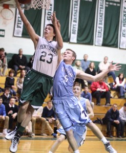 Will Sullivan (9 points) gets inside Jake Gilbert for two