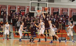 Matt Kerans fires a three in the closing seconds