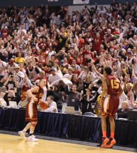 Ryan Roach dribbles out the clock