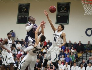 Mike LeBlanc (#23) takes a charge