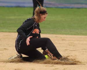Second baseman Gabby DAgostino stops a grounder