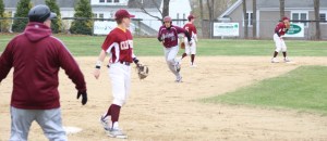 Anthony Ciaromitaro (#18) heads for third
