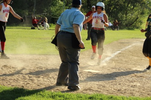 Jordan Murray about to score the winning run on a wild pitch