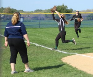 Pentucket shortstop Kassidy Kennefick chases down a foul popup