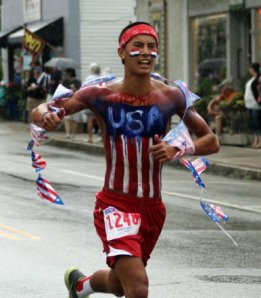 Tony Bumatay: One of many runners showing the US colors