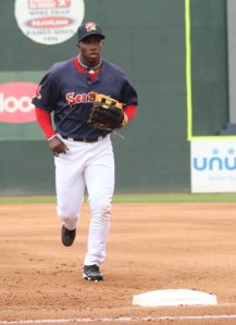 Rusney Castillo played center field for the Sea Dogs