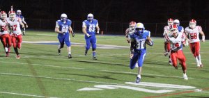 Hunter Cobb (30) finds daylight