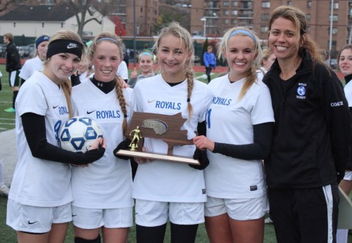 Georgetown captains and Coach Colleen Gibbs with Division 4 North trophy