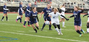 Jen Migliaccio gets in close in the first half