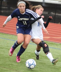 Nikki Tsiotos and Mary Laut tangle